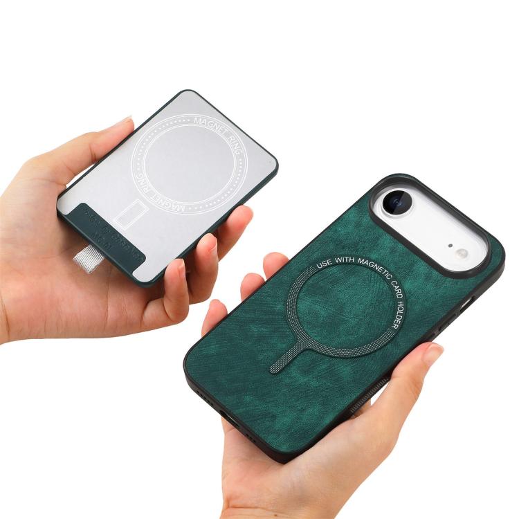 For iPhone Air Retro Splitable Magnetic Card Bag Leather Phone Case