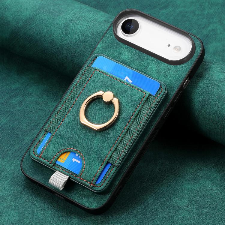 For iPhone Air Retro Splitable Magnetic Card Bag Leather Phone Case
