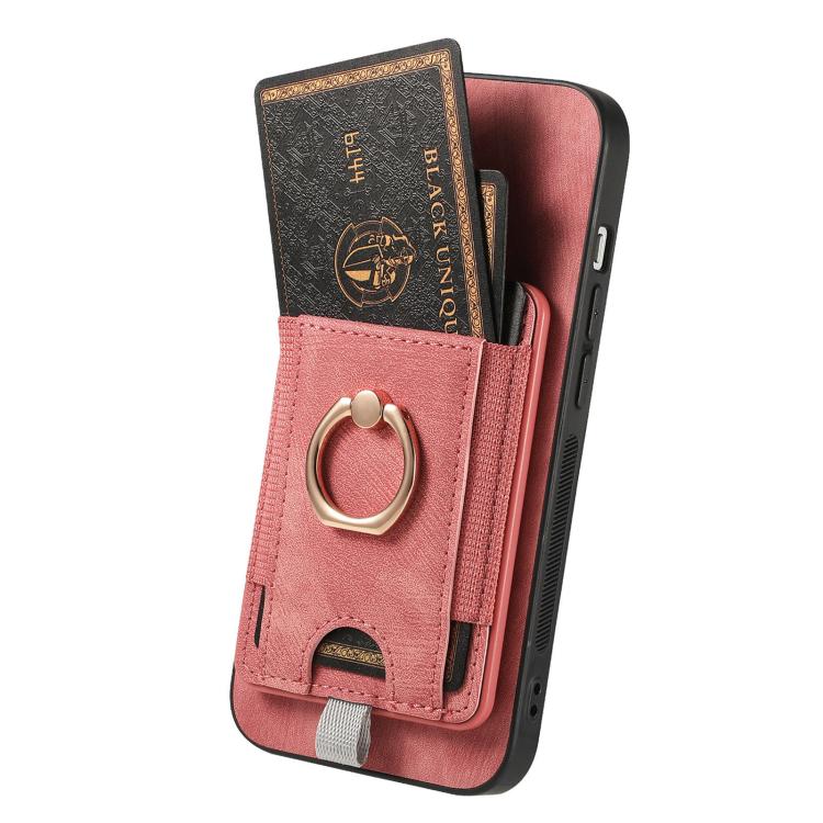 For iPhone Air Retro Splitable Magnetic Card Bag Leather Phone Case