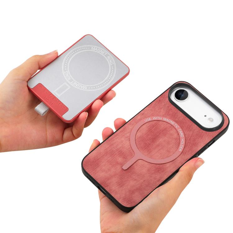 For iPhone Air Retro Splitable Magnetic Card Bag Leather Phone Case