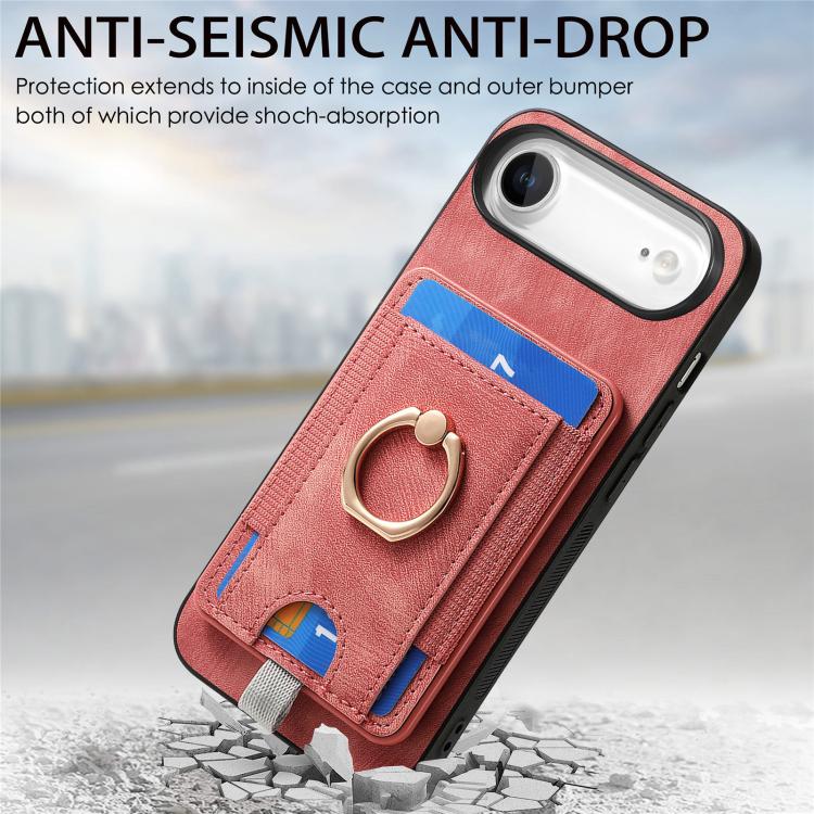For iPhone Air Retro Splitable Magnetic Card Bag Leather Phone Case