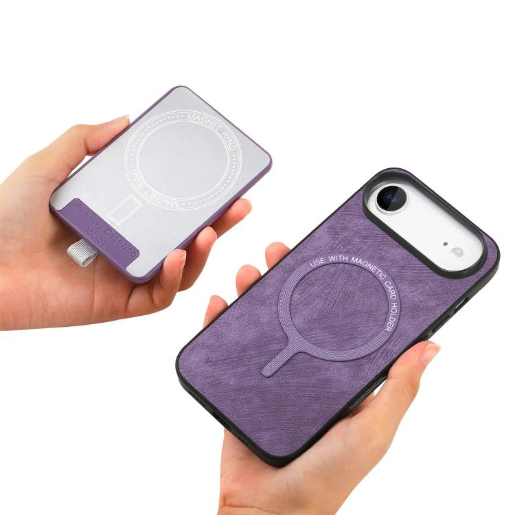For iPhone Air Retro Splitable Magnetic Card Bag Leather Phone Case