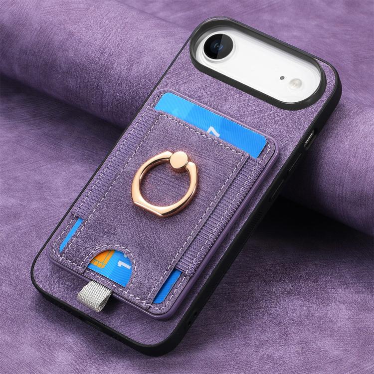 For iPhone Air Retro Splitable Magnetic Card Bag Leather Phone Case