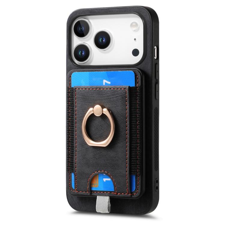 For iPhone 17 Pro Retro Splitable Magnetic Card Bag Leather Phone Case