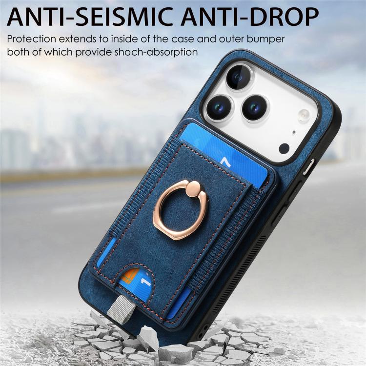For iPhone 17 Pro Retro Splitable Magnetic Card Bag Leather Phone Case