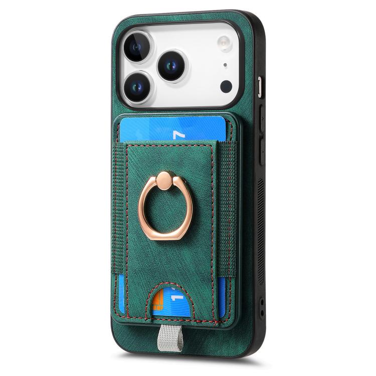 For iPhone 17 Pro Retro Splitable Magnetic Card Bag Leather Phone Case
