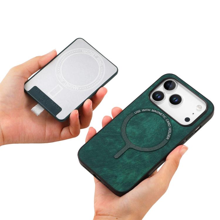 For iPhone 17 Pro Retro Splitable Magnetic Card Bag Leather Phone Case