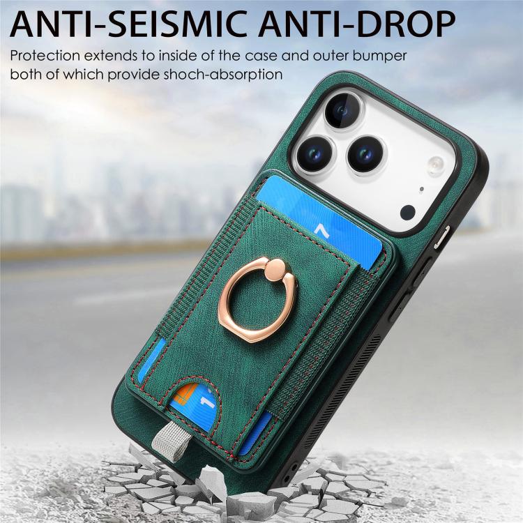 For iPhone 17 Pro Retro Splitable Magnetic Card Bag Leather Phone Case