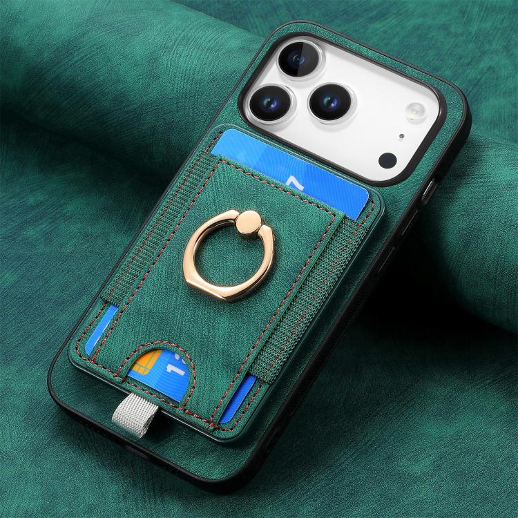 For iPhone 17 Pro Retro Splitable Magnetic Card Bag Leather Phone Case