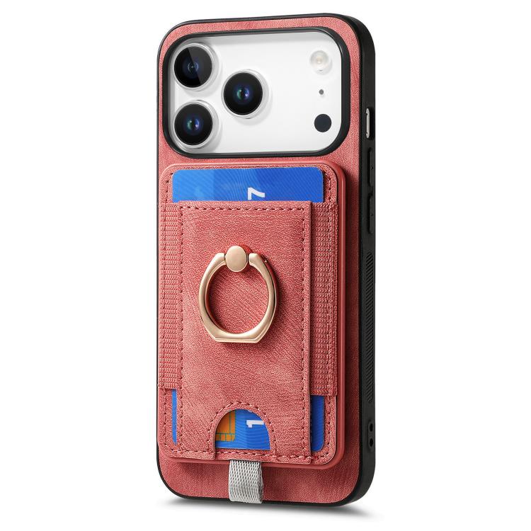 For iPhone 17 Pro Retro Splitable Magnetic Card Bag Leather Phone Case