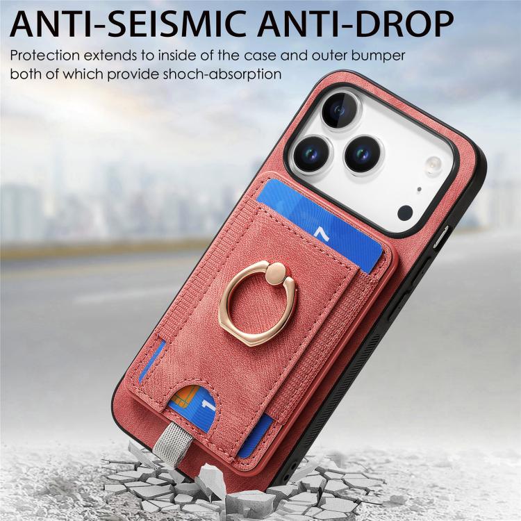 For iPhone 17 Pro Retro Splitable Magnetic Card Bag Leather Phone Case