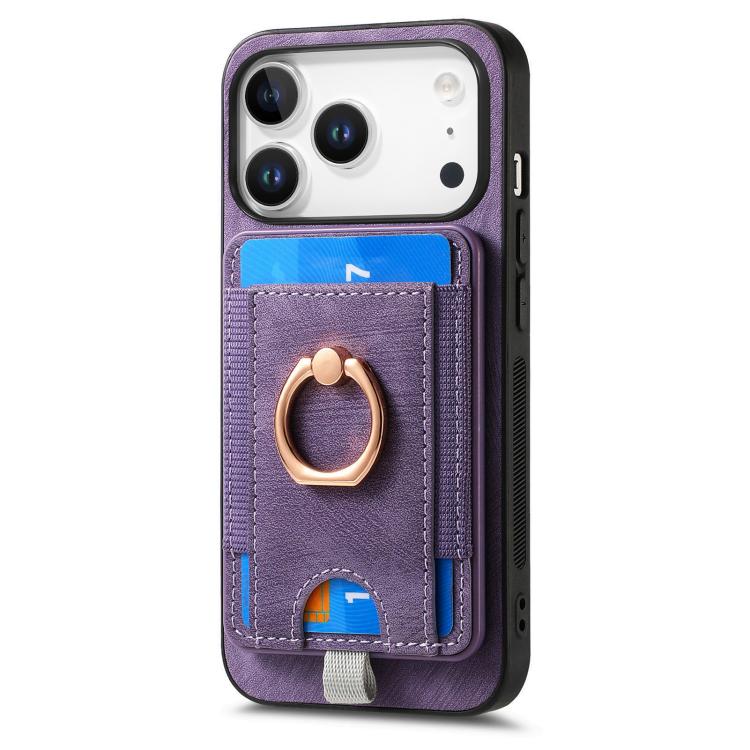 For iPhone 17 Pro Retro Splitable Magnetic Card Bag Leather Phone Case