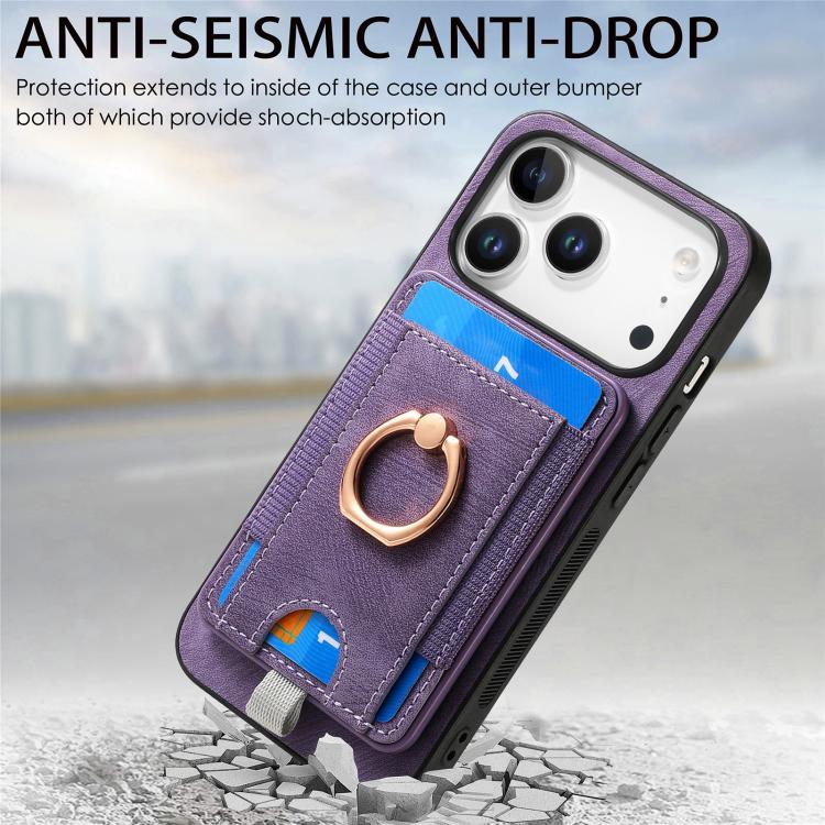 For iPhone 17 Pro Retro Splitable Magnetic Card Bag Leather Phone Case