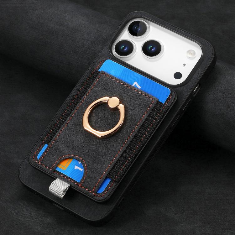 For iPhone 17 Pro Max Retro Splitable Magnetic Card Bag Leather Phone Case