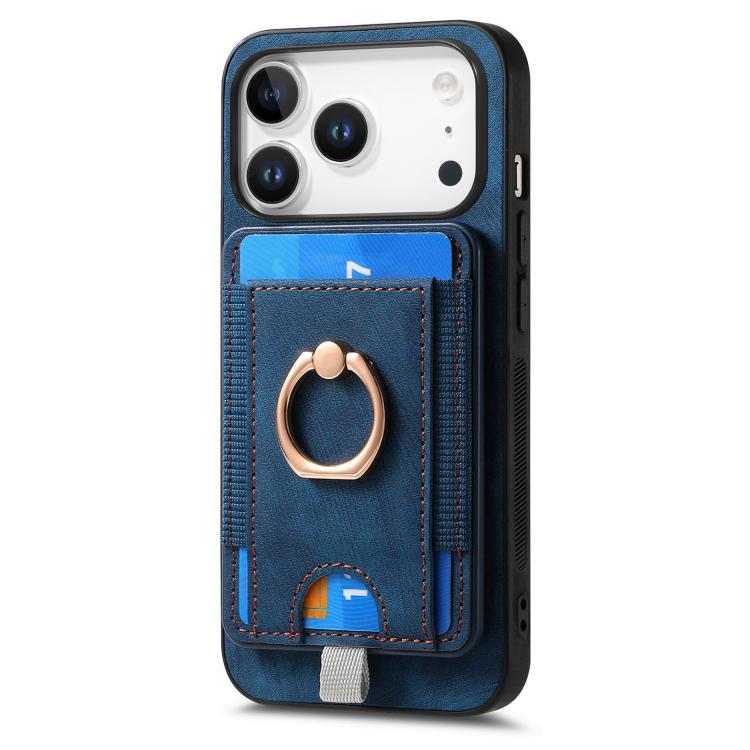For iPhone 17 Pro Max Retro Splitable Magnetic Card Bag Leather Phone Case