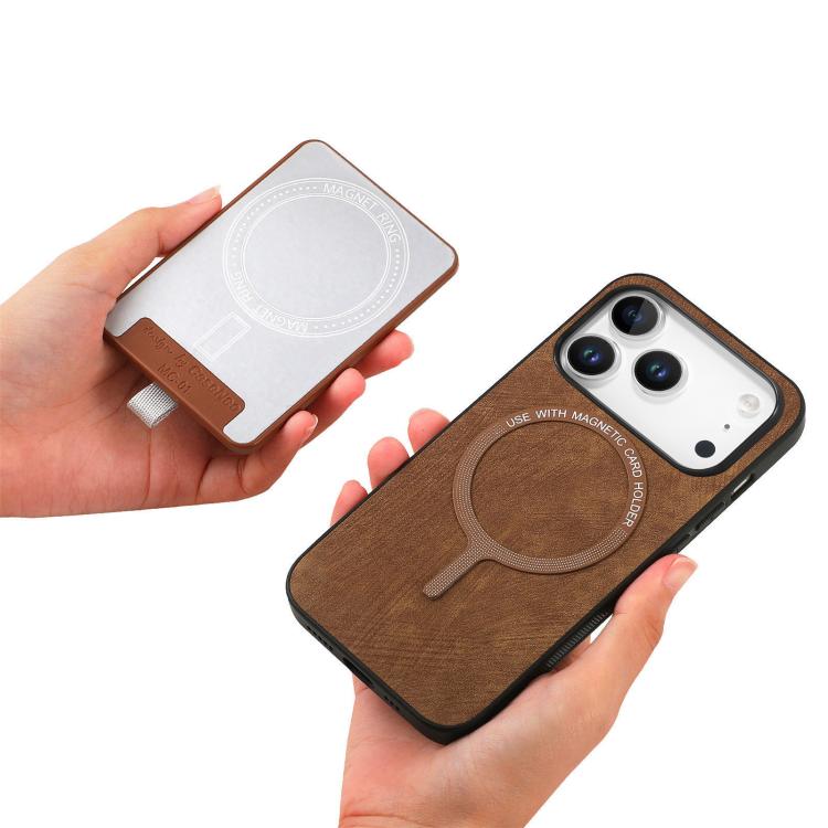 For iPhone 17 Pro Max Retro Splitable Magnetic Card Bag Leather Phone Case