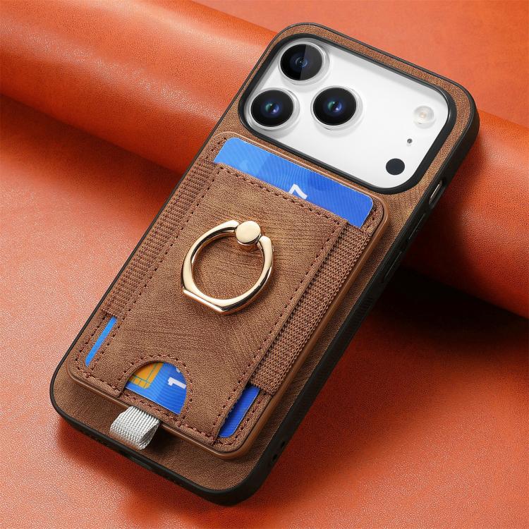 For iPhone 17 Pro Max Retro Splitable Magnetic Card Bag Leather Phone Case