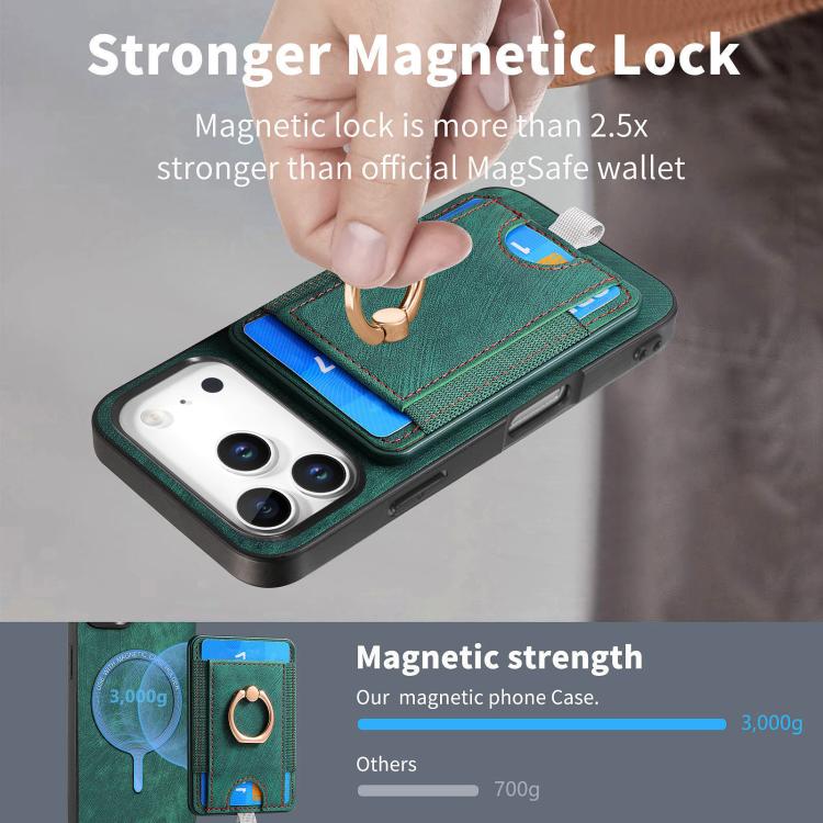 For iPhone 17 Pro Max Retro Splitable Magnetic Card Bag Leather Phone Case