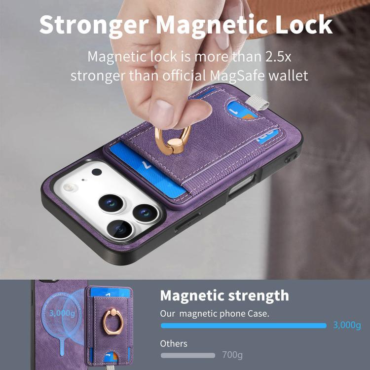For iPhone 17 Pro Max Retro Splitable Magnetic Card Bag Leather Phone Case