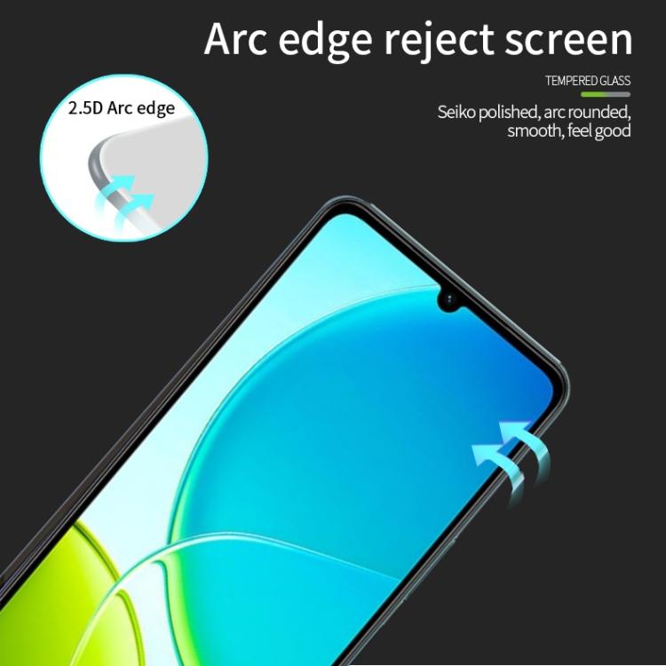 For vivo Y29s / Y04 MOFI 9H 2.5D Full Screen Tempered Glass Film - Black