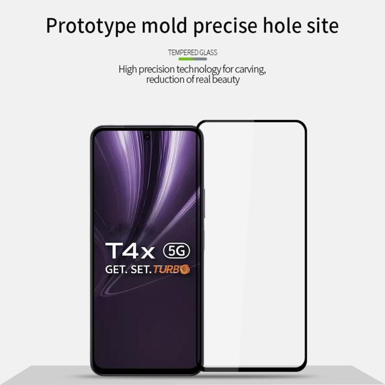 For vivo T4x / iQOO Z10x MOFI 9H 2.5D Full Screen Tempered Glass Film - Black