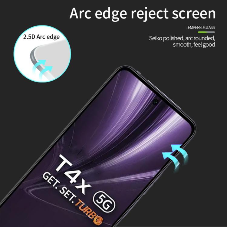 For vivo T4x / iQOO Z10x MOFI 9H 2.5D Full Screen Tempered Glass Film - Black
