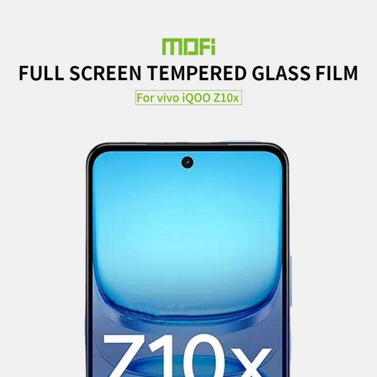 For vivo iQOO Z10x MOFI 9H 2.5D Full Screen Tempered Glass Film - Black