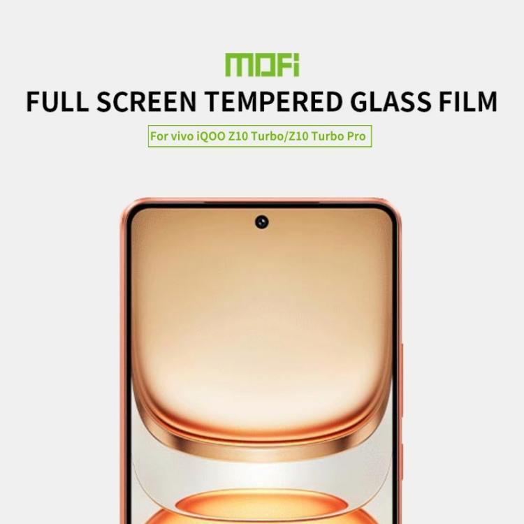 For vivo iQOO Z10 Turbo / Z10 Turbo Pro MOFI 9H 2.5D Full Screen Tempered Glass Film - Black