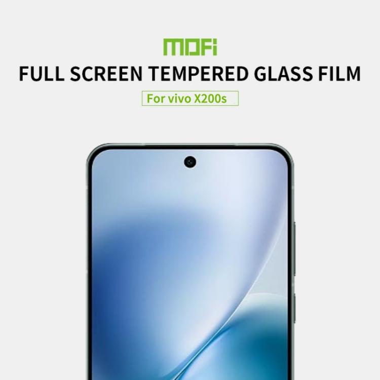 For vivo X200s Unlock MOFI 9H 2.5D Full Screen Tempered Glass Film - Black
