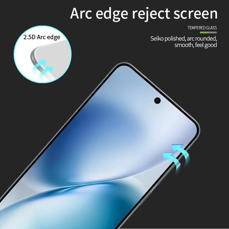For vivo X200s Unlock MOFI 9H 2.5D Full Screen Tempered Glass Film - Black