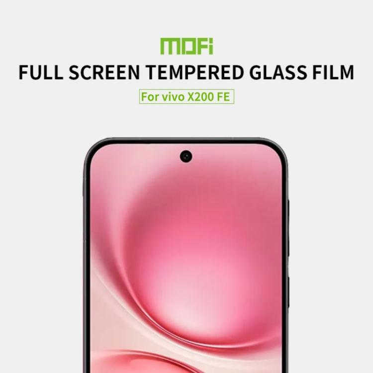 For vivo X200 FE MOFI 9H 2.5D Full Screen Tempered Glass Film - Black