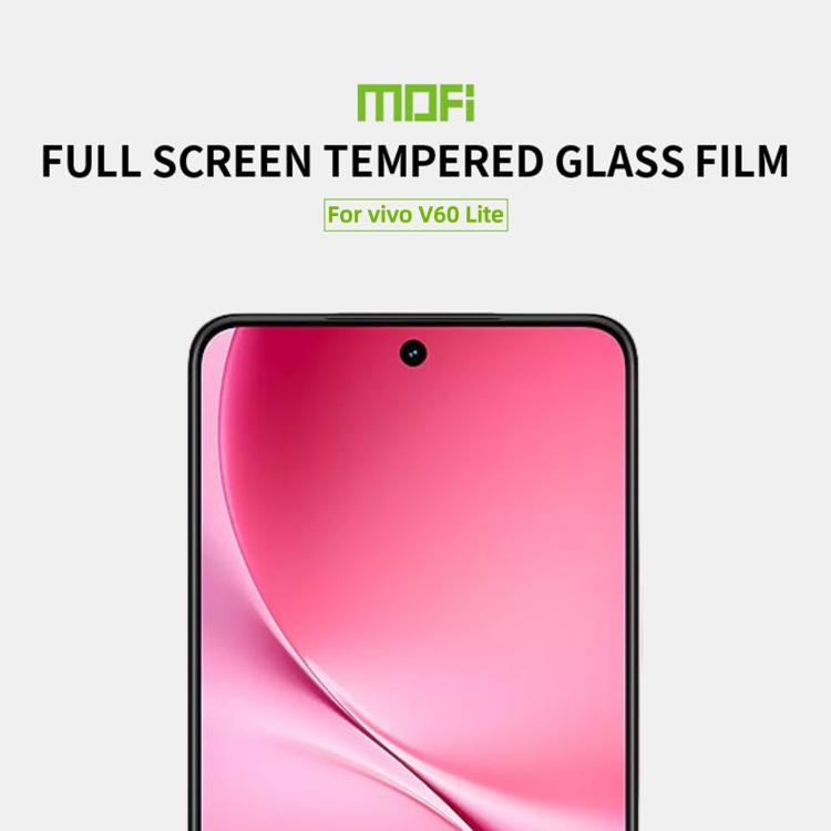 For vivo V60 Lite MOFI 9H 2.5D Full Screen Tempered Glass Film - Black