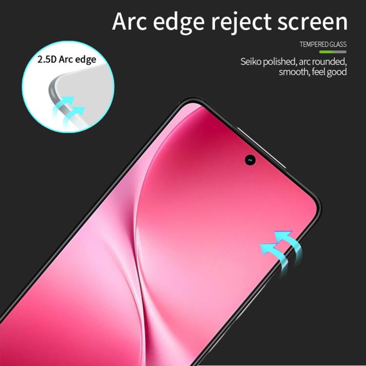 For vivo V60 Lite MOFI 9H 2.5D Full Screen Tempered Glass Film - Black