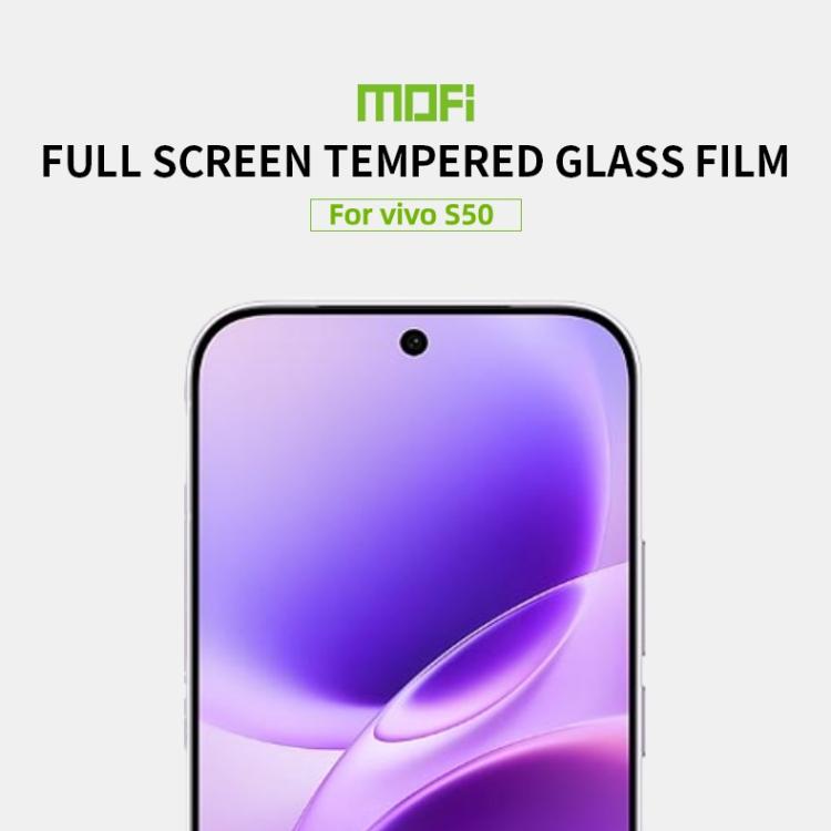For vivo S50 Unlock MOFI 9H 2.5D Full Screen Tempered Glass Film - Black