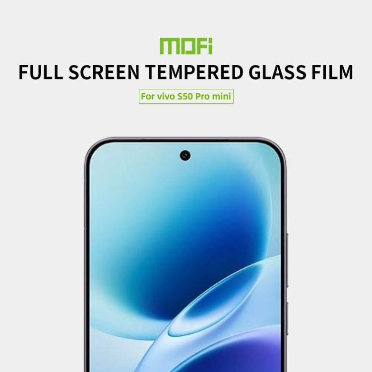 For vivo S50 Pro mini Unlock MOFI 9H 2.5D Full Screen Tempered Glass Film - Black