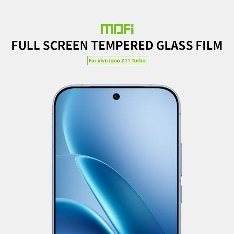 For vivo iQOO Z11 Turbo Unlock MOFI 9H 2.5D Full Screen Tempered Glass Film - Black