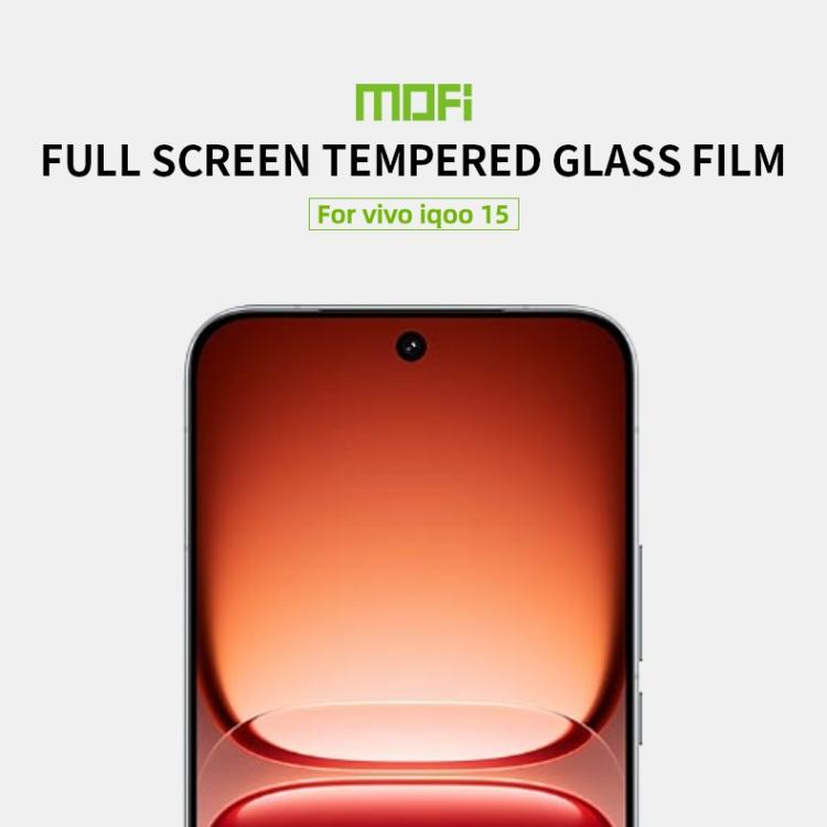 For vivo iQOO 15 Unlock MOFI 9H 2.5D Full Screen Tempered Glass Film - Black