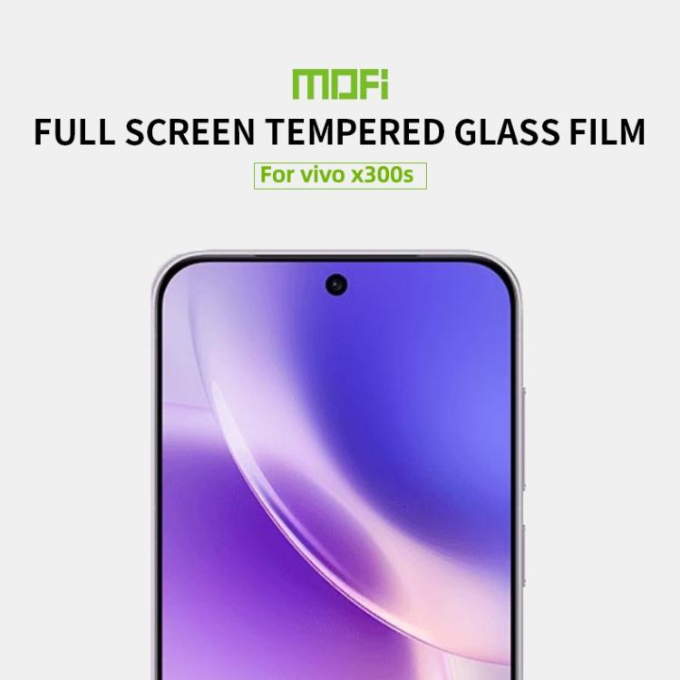 For vivo X300s Unlock MOFI 9H 2.5D Full Screen Tempered Glass Film - Black
