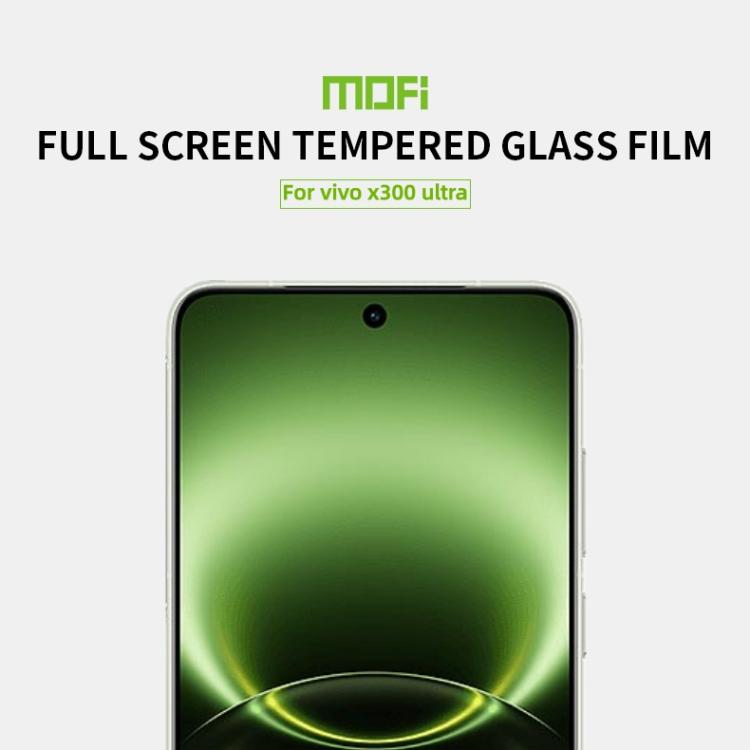 For vivo X300 Ultra Unlock MOFI 9H 2.5D Full Screen Tempered Glass Film - Black