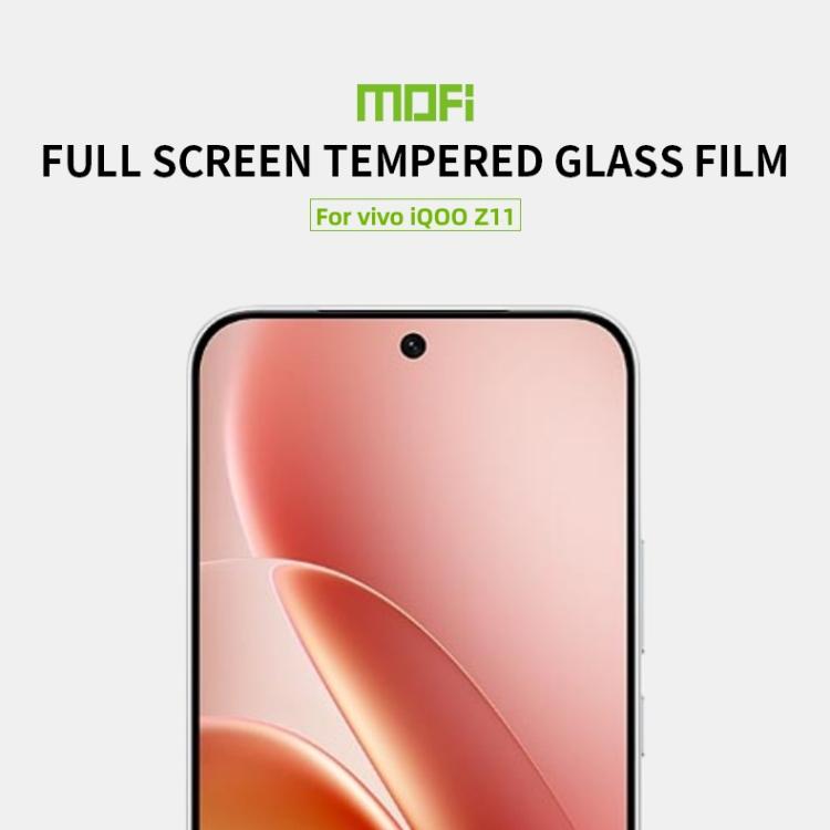 For vivo iQOO Z11 MOFI 9H 2.5D Full Screen Tempered Glass Film - Black