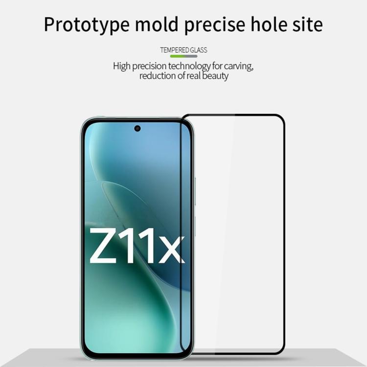 For vivo iQOO Z11x MOFI 9H 2.5D Full Screen Tempered Glass Film - Black