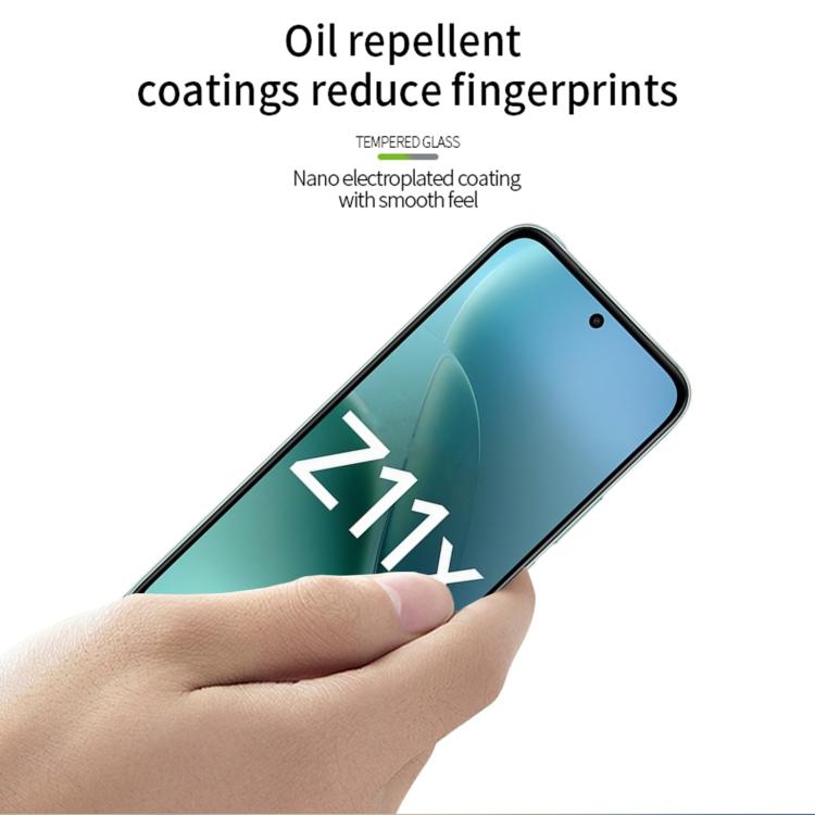 For vivo iQOO Z11x MOFI 9H 2.5D Full Screen Tempered Glass Film - Black