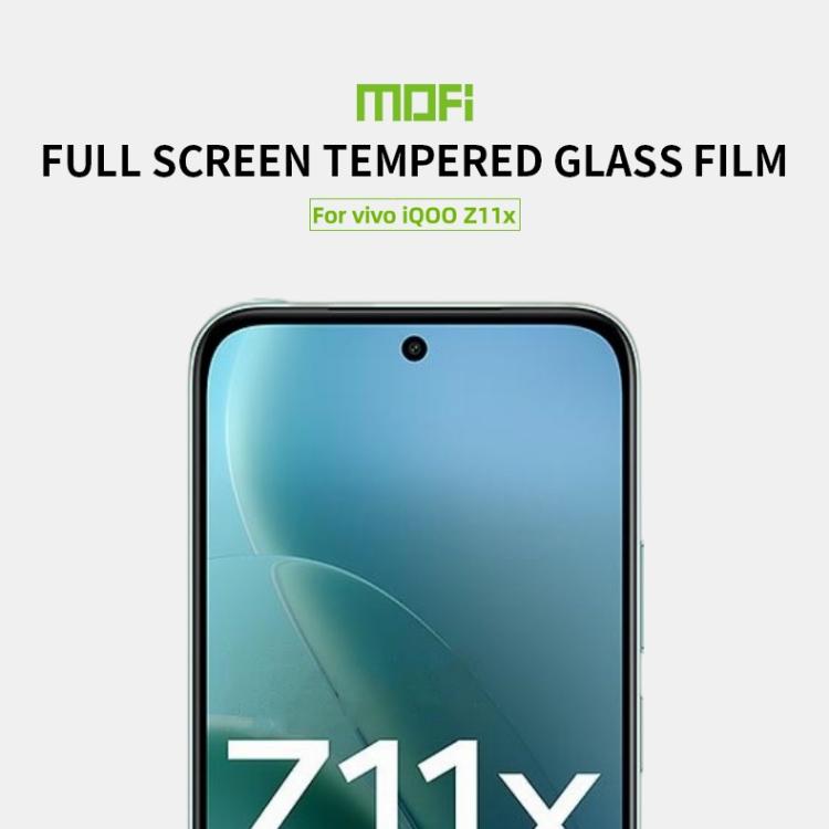 For vivo iQOO Z11x MOFI 9H 2.5D Full Screen Tempered Glass Film - Black