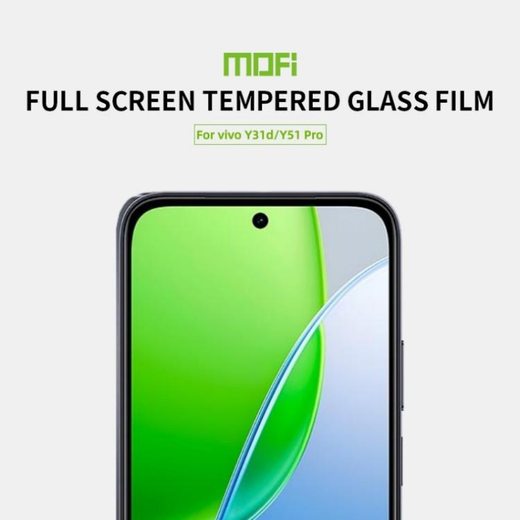 For vivo Y31d 4G / Y51 Pro 5G MOFI 9H 2.5D Full Screen Tempered Glass Film - Black