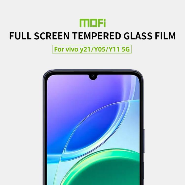 For vivo Y21 5G / Y05 / Y11 5G MOFI 9H 2.5D Full Screen Tempered Glass Film - Black