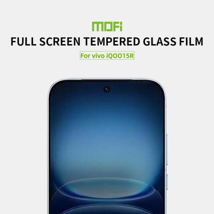 For vivo iQOO 15R MOFI 9H 2.5D Full Screen Tempered Glass Film - Black