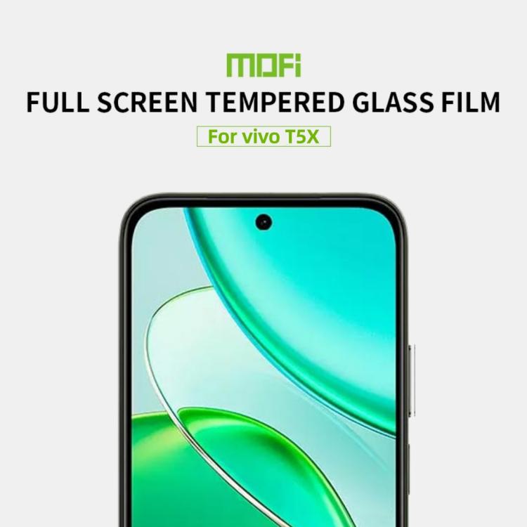 For vivo T5X MOFI 9H 2.5D Full Screen Tempered Glass Film - Black