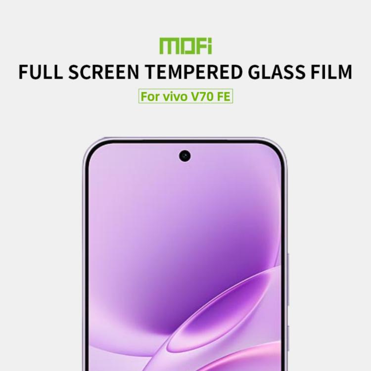 For vivo V70 FE MOFI 9H 2.5D Full Screen Tempered Glass Film - Black