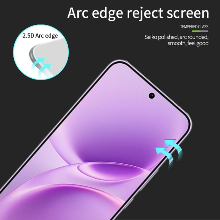 For vivo V70 FE MOFI 9H 2.5D Full Screen Tempered Glass Film - Black