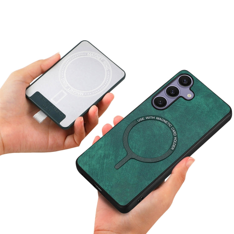 For Samsung Galaxy S25+ 5G Retro Splitable Magnetic Card Bag Leather Phone Case